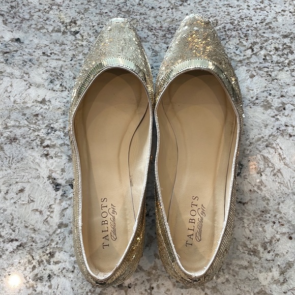 Talbots Ballet Flats Reese 1 Gold Leather Bottom Slip On Shoes Size 8.5M - Picture 6 of 11